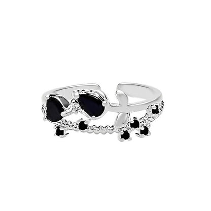 Flower Shape Alloy Adjustable Gothic Ring