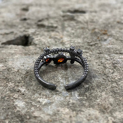 Flower Shape Alloy Adjustable Gothic Ring