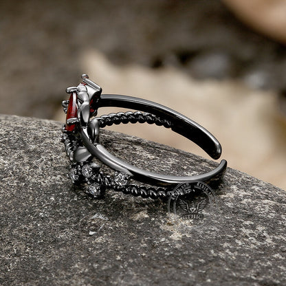 Flower Shape Alloy Adjustable Gothic Ring