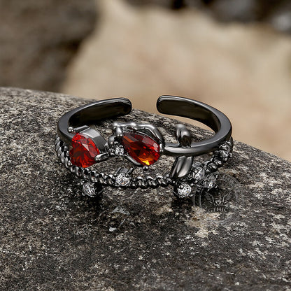 Flower Shape Alloy Adjustable Gothic Ring