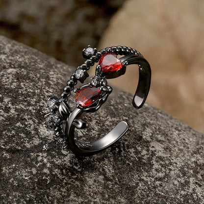 Flower Shape Alloy Adjustable Gothic Ring
