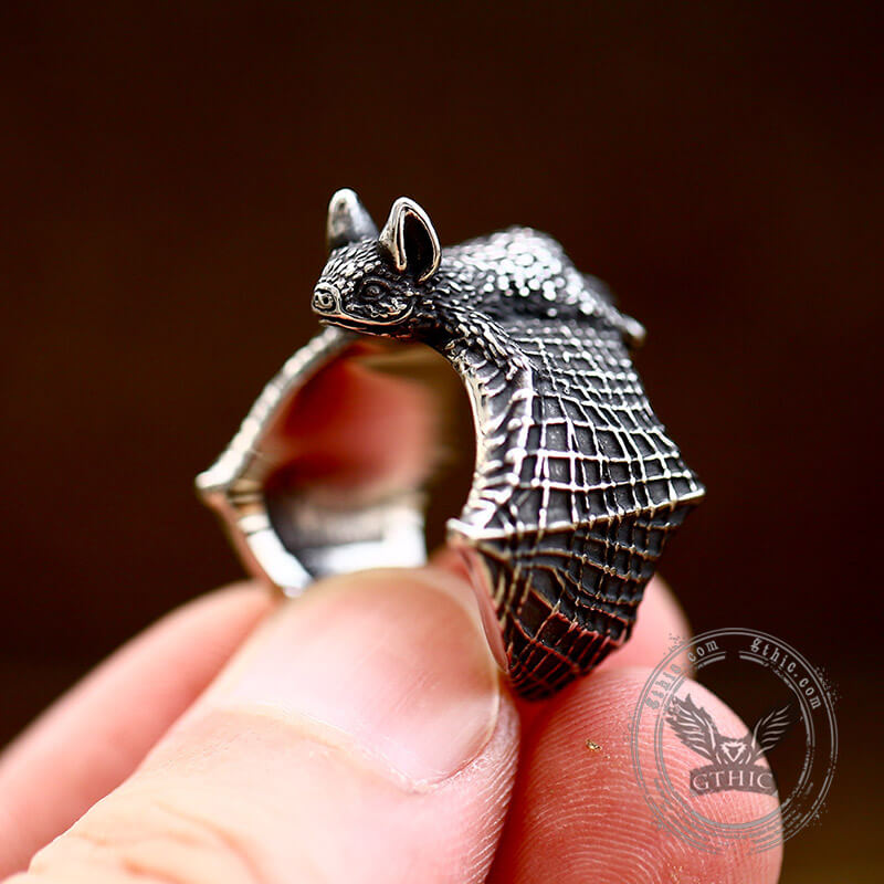 Flying Bat Stainless Steel Animal Ring