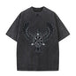 Flying Raven Viking Symbols Washed T-shirt