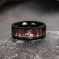 Forest Elk Wood Texture Stainless Steel Band Ring