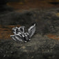 Freedom Wings Black Stone Stainless Steel Stud Earrings