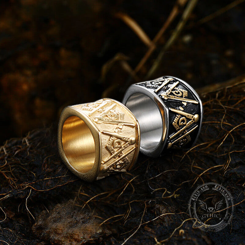 Freemason Logo Stainless Steel Masonic Ring