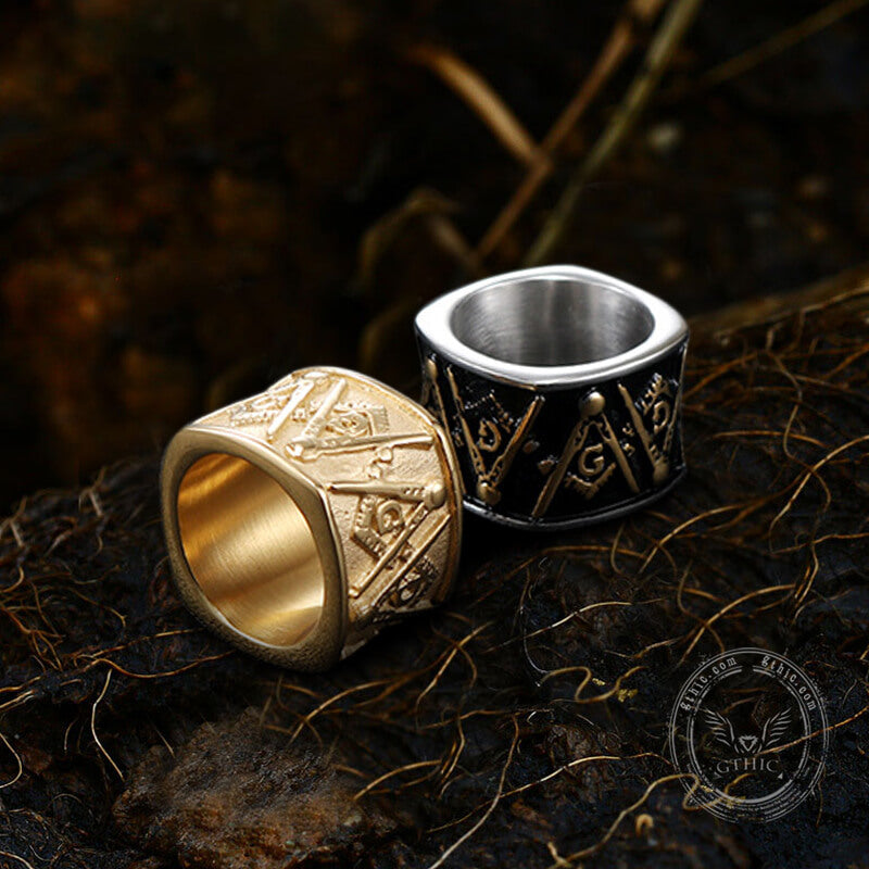 Freemason Logo Stainless Steel Masonic Ring