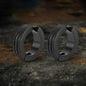 Frosted Geometric Stainless Steel Hoop Ear Cuffs