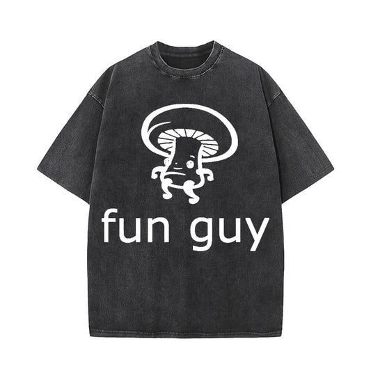 Fun Guy Print Vintage Washed T-shirt