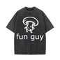 Fun Guy Print Vintage Washed T-shirt