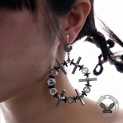 Futuristic Mechanical Titanium Steel Earrings