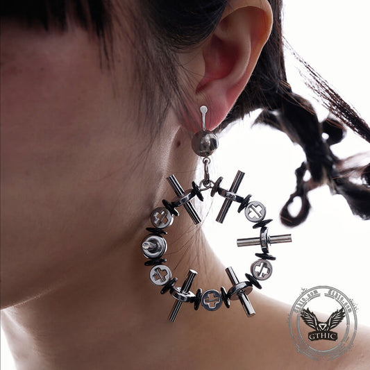 Futuristic Mechanical Titanium Steel Earrings