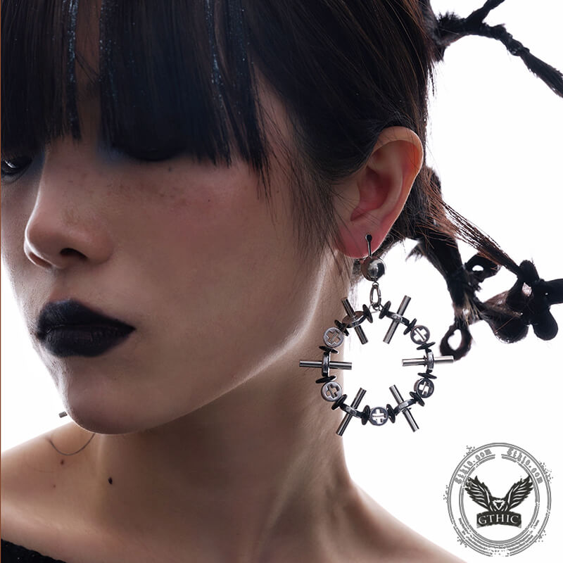 Futuristic Mechanical Titanium Steel Earrings