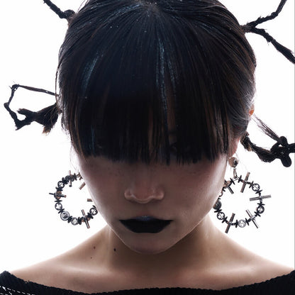Futuristic Mechanical Titanium Steel Earrings
