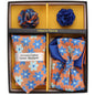 Vittorio Farina Men's Design Necktie, Bow Tie, Pocket Squares and Flower Lapel Pin in a Gift Box