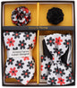 Vittorio Farina Men's Design Necktie, Bow Tie, Pocket Squares and Flower Lapel Pin in a Gift Box