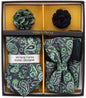 Vittorio Farina Men's Design Necktie, Bow Tie, Pocket Squares and Flower Lapel Pin in a Gift Box