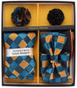 Vittorio Farina Men's Design Necktie, Bow Tie, Pocket Squares and Flower Lapel Pin in a Gift Box
