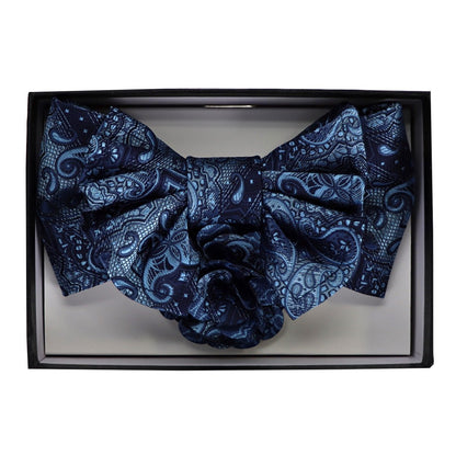 Vittorio Farina Men's Design XL Bow Tie, Pocket Square and Flower Lapel Pin in Gift Box