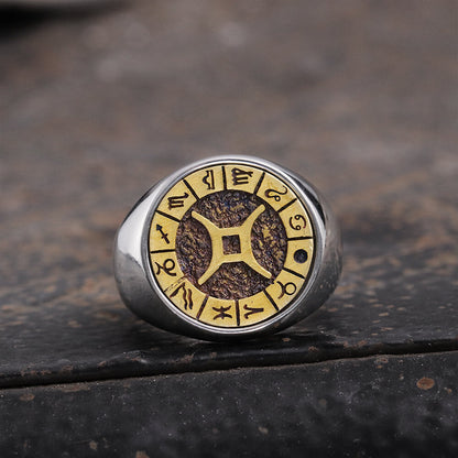 Gemini Stainless Steel Ring