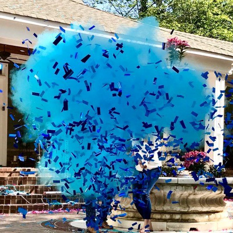 Blue Gender Reveal Confetti & Powder Cannons (8 Pack)