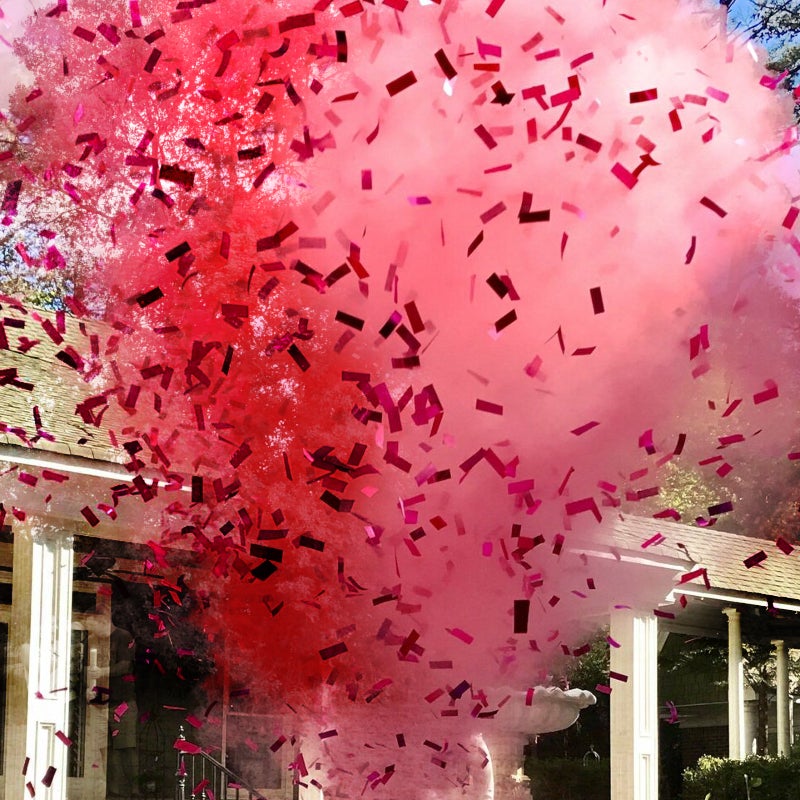 Pink Gender Reveal Confetti & Powder Cannons (8 Pack)
