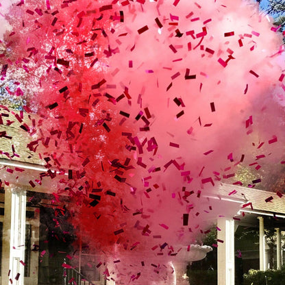 Pink Gender Reveal Confetti & Powder Cannons (8 Pack)