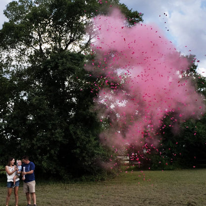 Pink Gender Reveal Confetti & Powder Cannons (8 Pack)