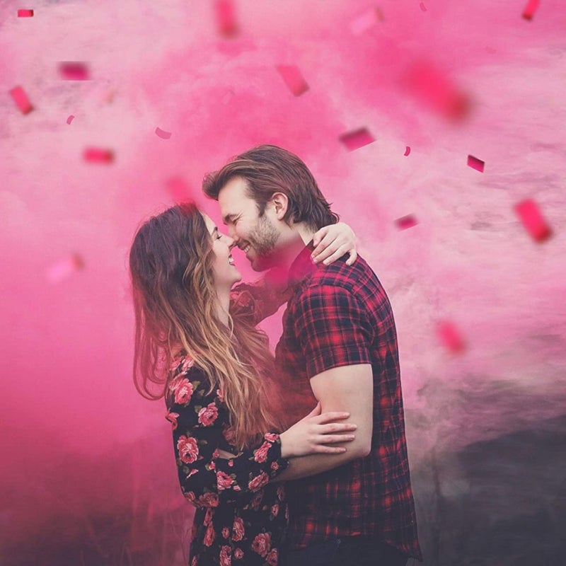Pink Gender Reveal Confetti & Powder Cannons (8 Pack)