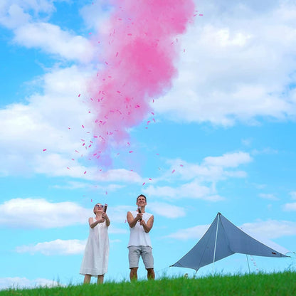 Pink Gender Reveal Confetti & Powder Cannons (8 Pack)