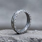 Geometric Faceted Runes Stainless Steel Viking Ring