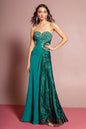 Strapless Sweetheart Lace Long Dress with Jeweled Bodice