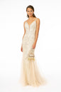 Sparkling Embellished Plunging Neck Long Dress from GLS by Gloria