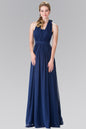 V-Neck Halter Chiffon Long Dress