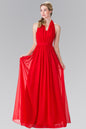 V-Neck Halter Chiffon Long Dress