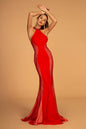 Halter Neck Fitted Mermaid Jersey Dress