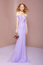 Lace Embellished Bodice Chiffon Mermaid Long Dress
