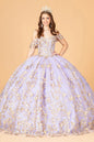 3-D Butterfly Applique Sweetheart Quinceanera Dress w/ Corset Back