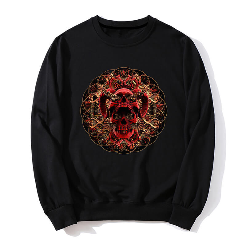 Goat Satan Cotton Skull Sweatshirt