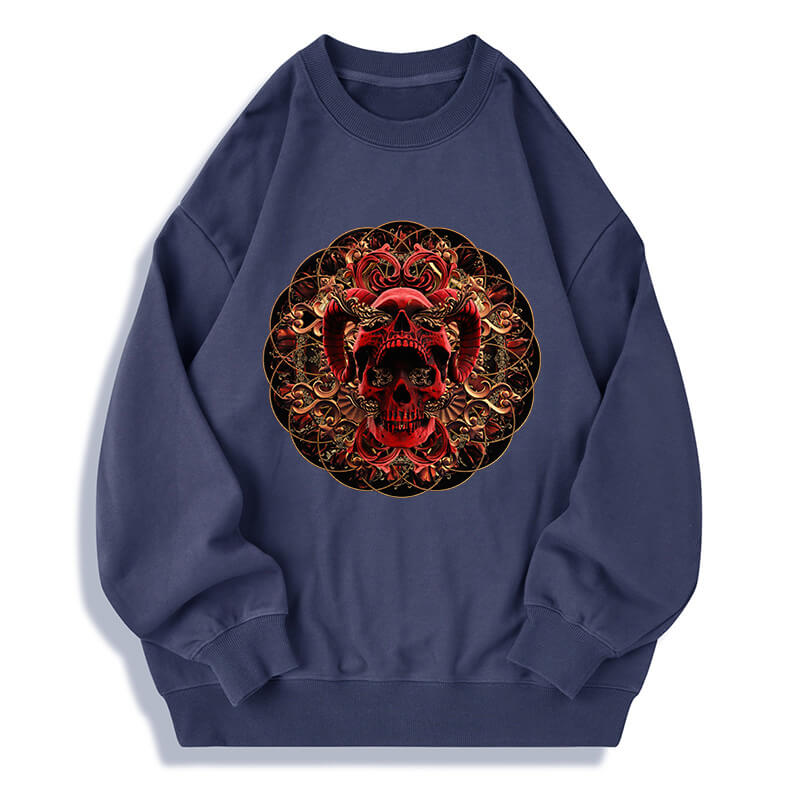Goat Satan Cotton Skull Sweatshirt