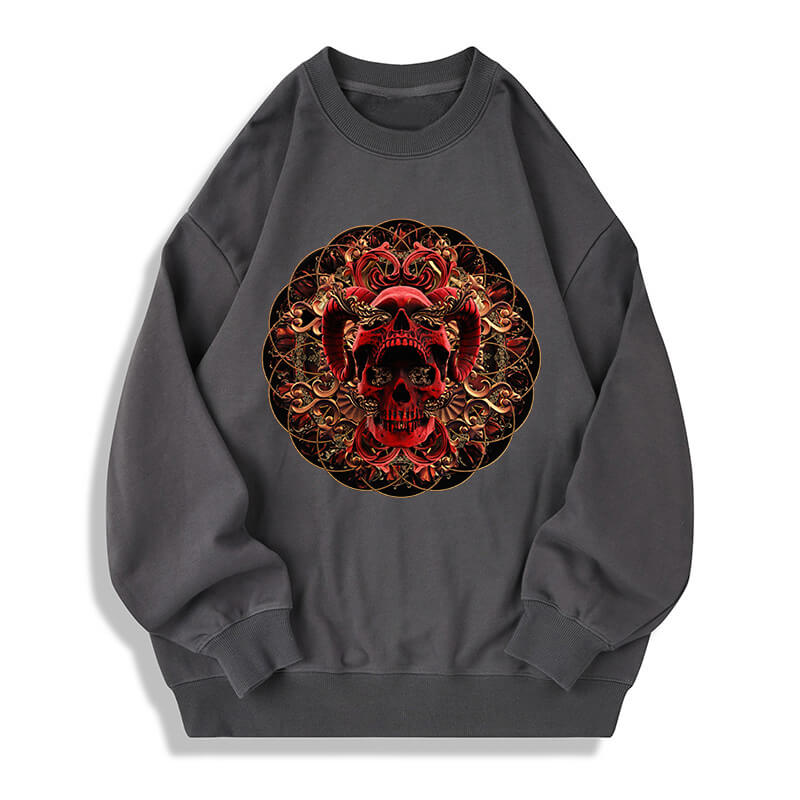 Goat Satan Cotton Skull Sweatshirt