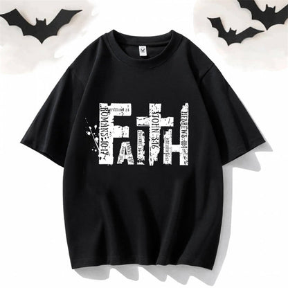 God Faith Round Neck Short Sleeve T-shirt