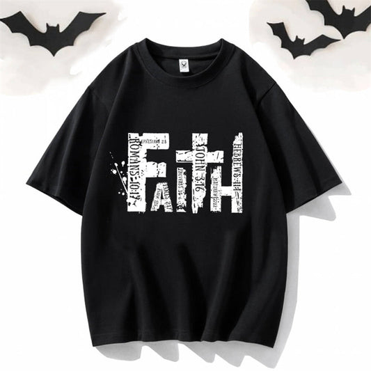 God Faith Round Neck Short Sleeve T-shirt