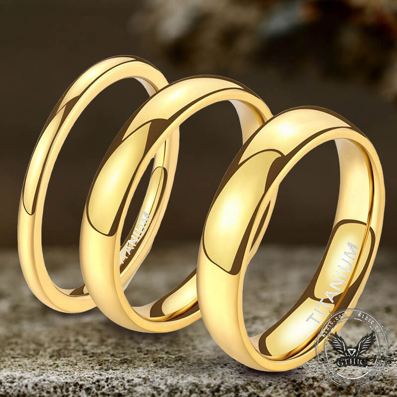 Gold-Color Titanium Engagement Ring