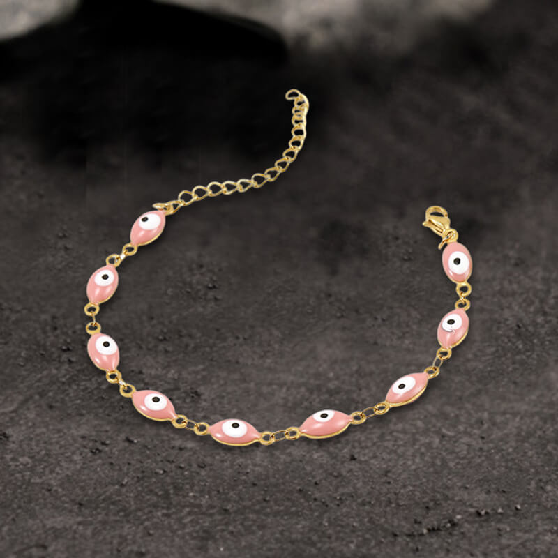 Gold Plated Evil Eye Stainless Steel Bracelet
