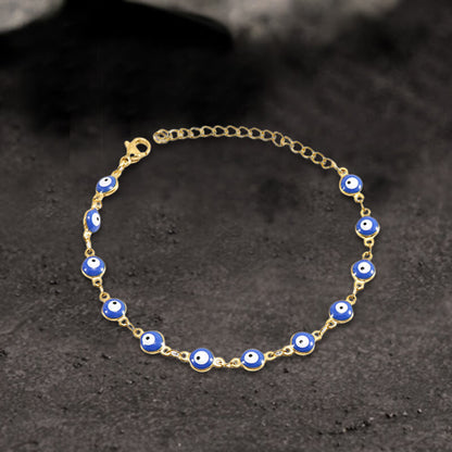 Gold Plated Evil Eye Stainless Steel Bracelet