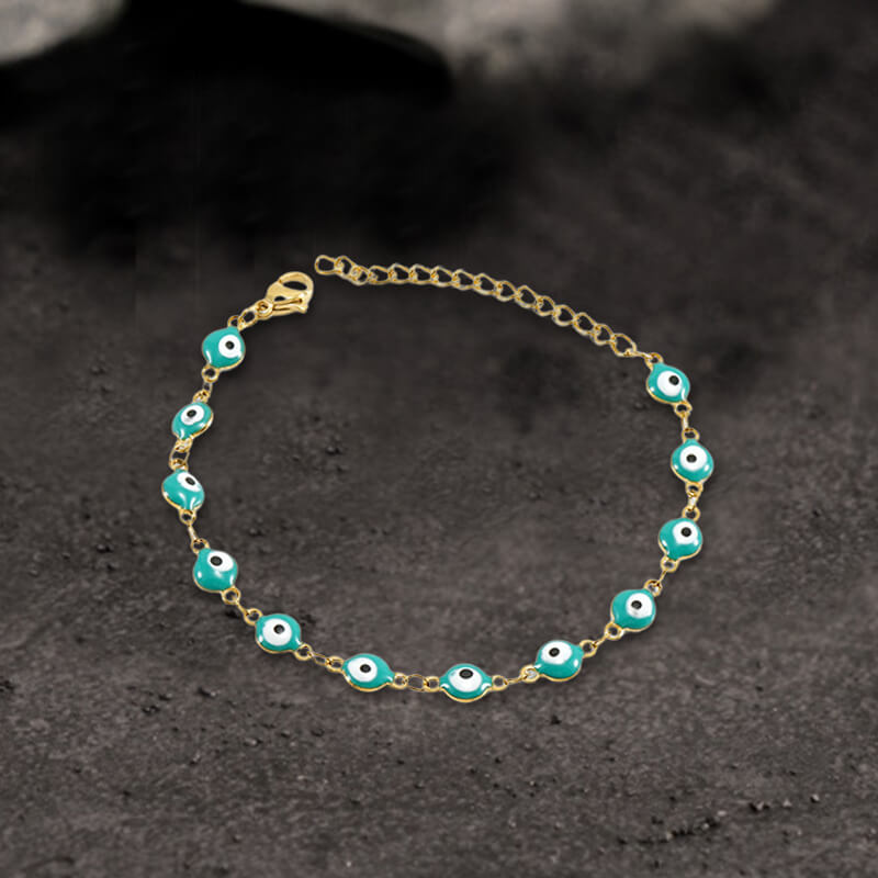 Gold Plated Evil Eye Stainless Steel Bracelet