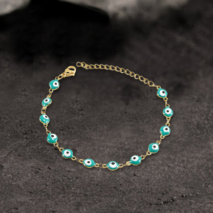 Gold Plated Evil Eye Stainless Steel Bracelet