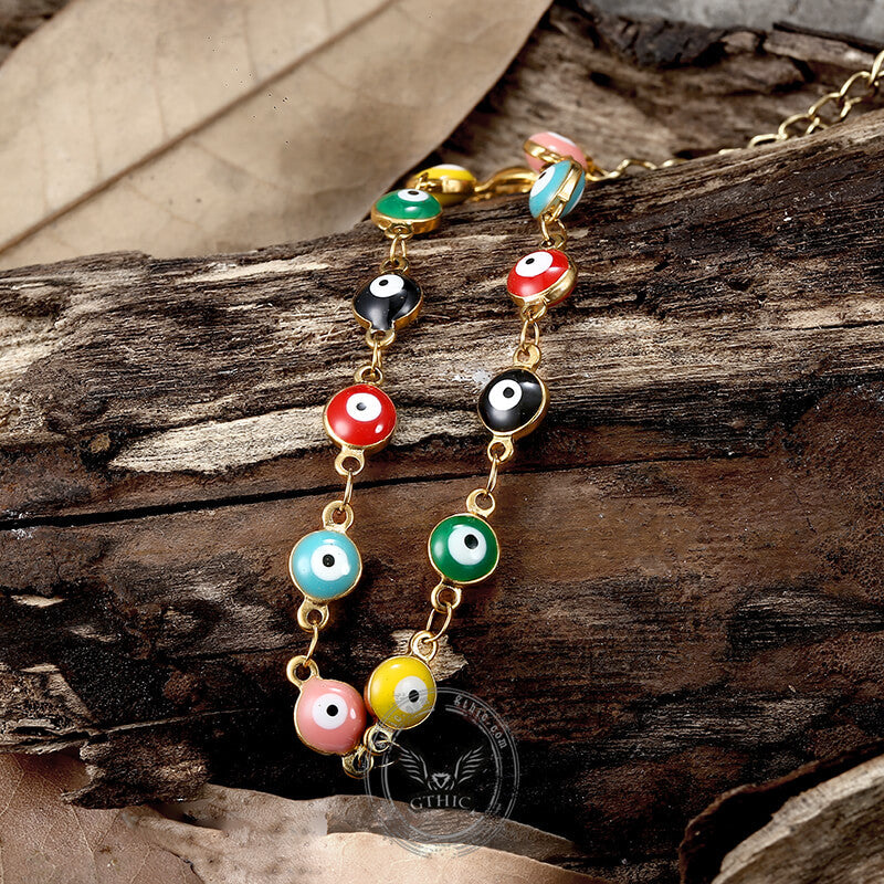Gold Plated Evil Eye Stainless Steel Bracelet