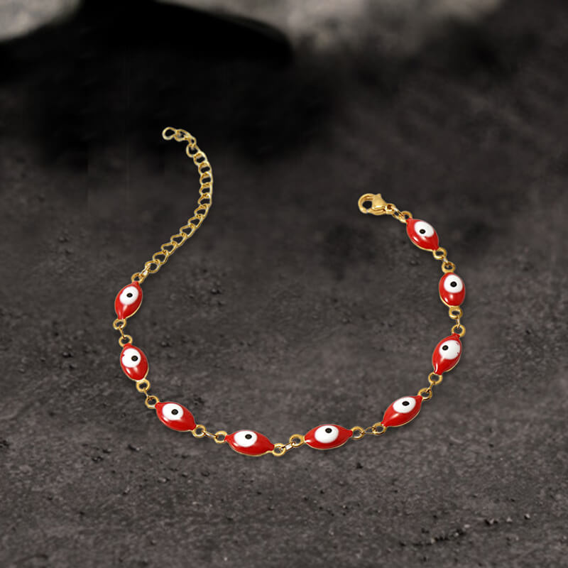 Gold Plated Evil Eye Stainless Steel Bracelet
